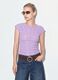 Purple stretch T-shirt with embossed floral texture_1