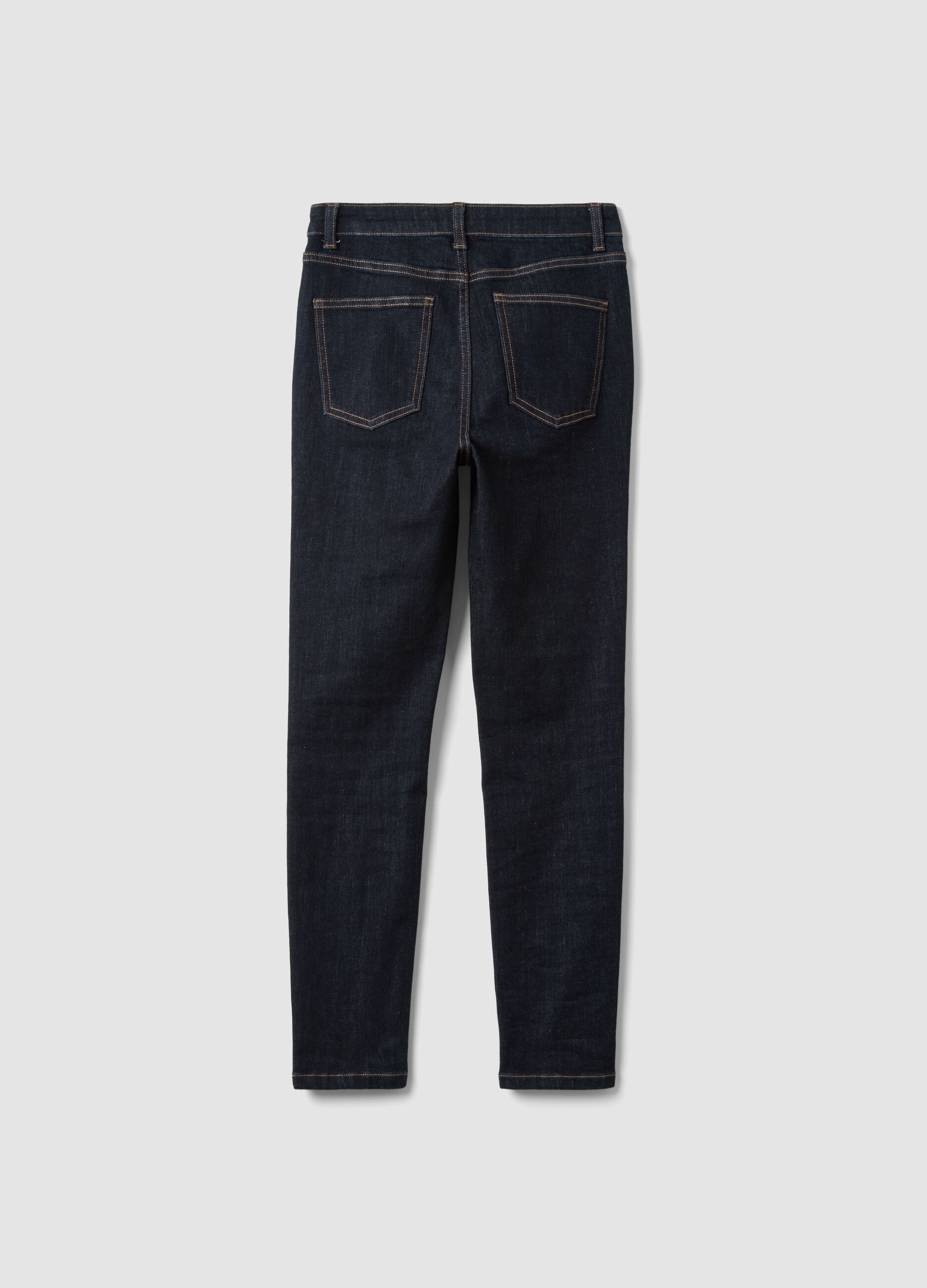 Blue denim skinny-fit jeans in stretch cotton