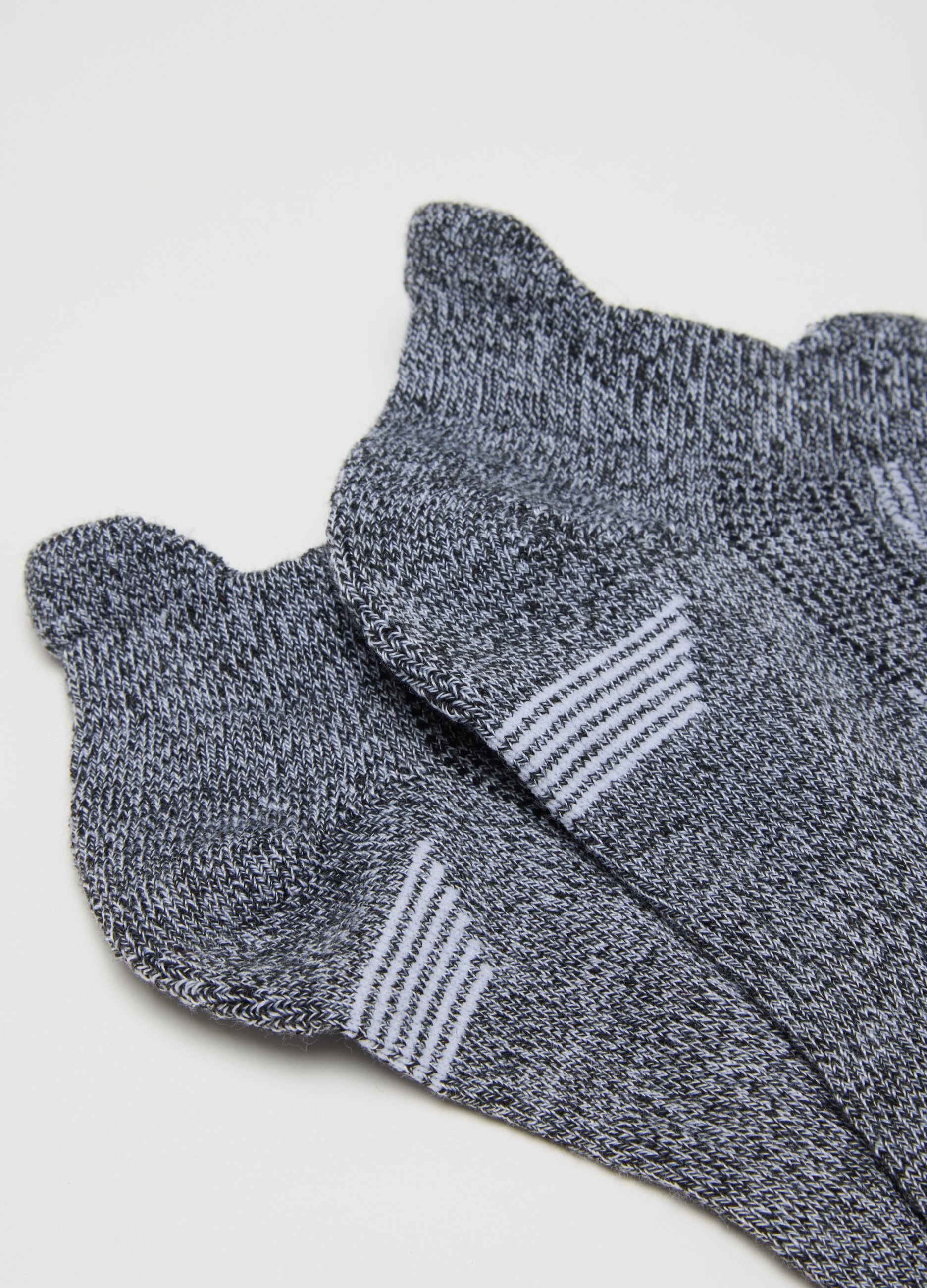 Multicolour Stretch Fabric Sports Socks Twin-Pack