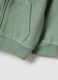 Green pure cotton kids' regular fit hoodie with zip_3