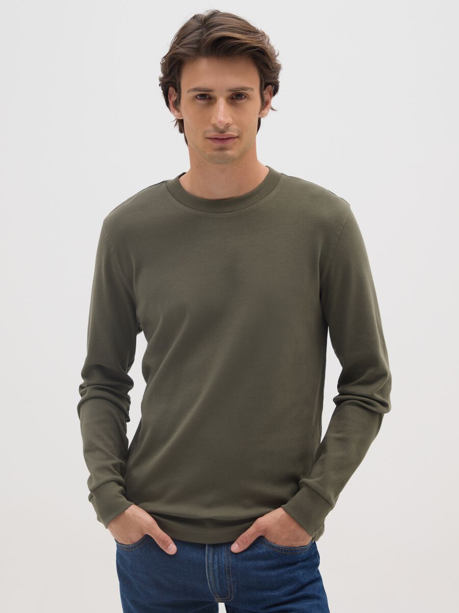 Boy's long-sleeve shirt in pure cotton green_0