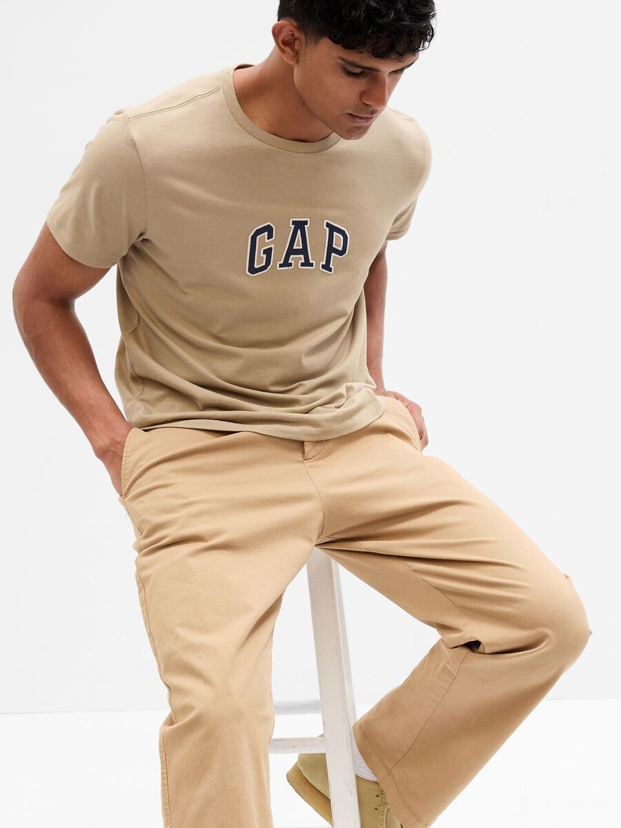 T-shirt in cotone con ricamo logo_0