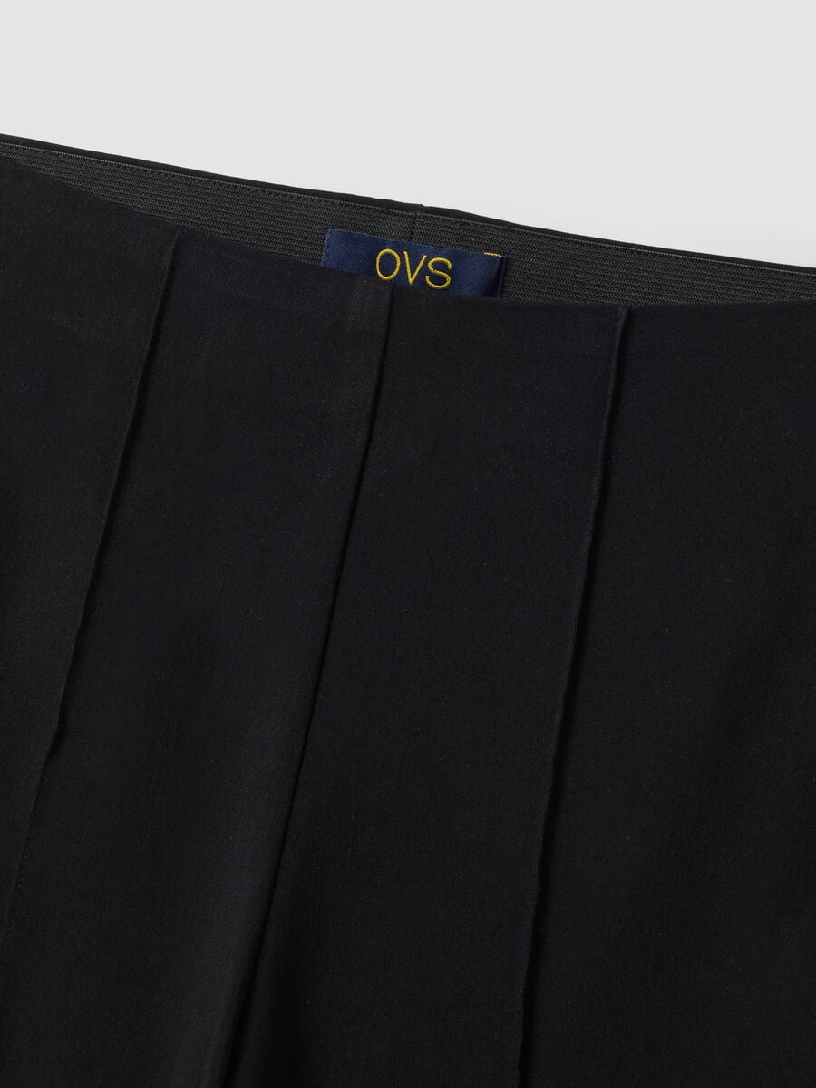Leggings flare neri in viscosa elasticizzato_5