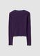 Purple pure cotton striped crew-neck T-shirt_2