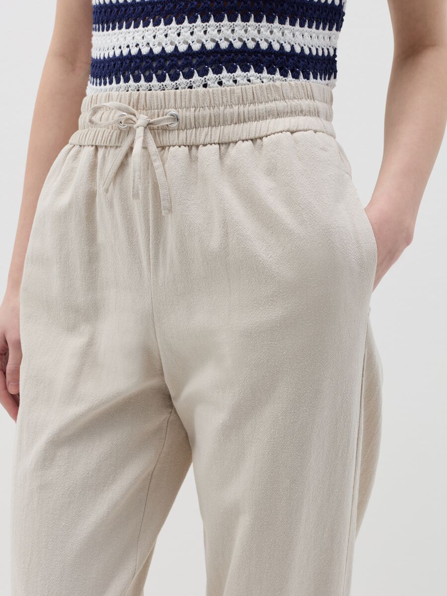 Fluid jogger trousers in cotton_2