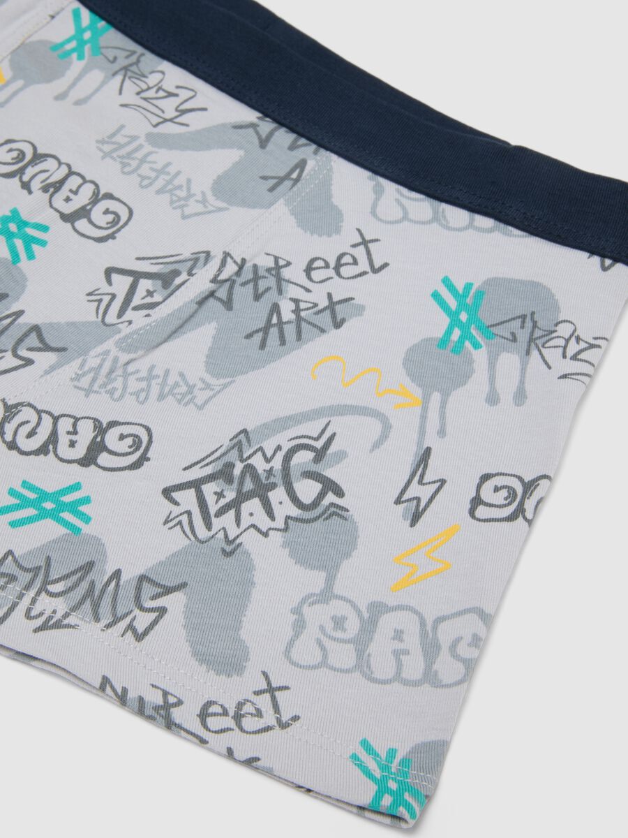 Boys' multicolour elastic cotton boxers with street prints_2