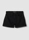 Black stretch cotton denim shorts_0