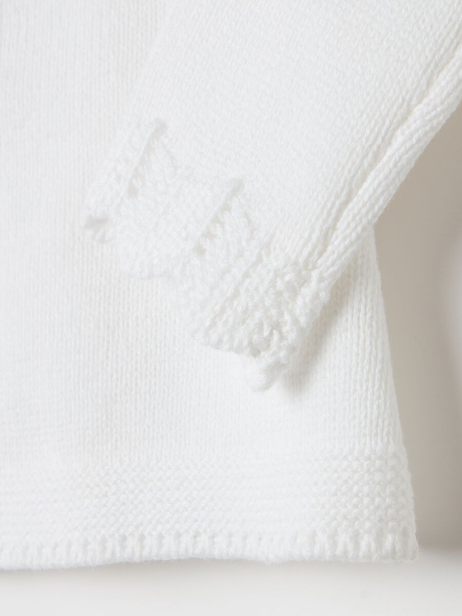 Cotton cardigan with openwork design_3