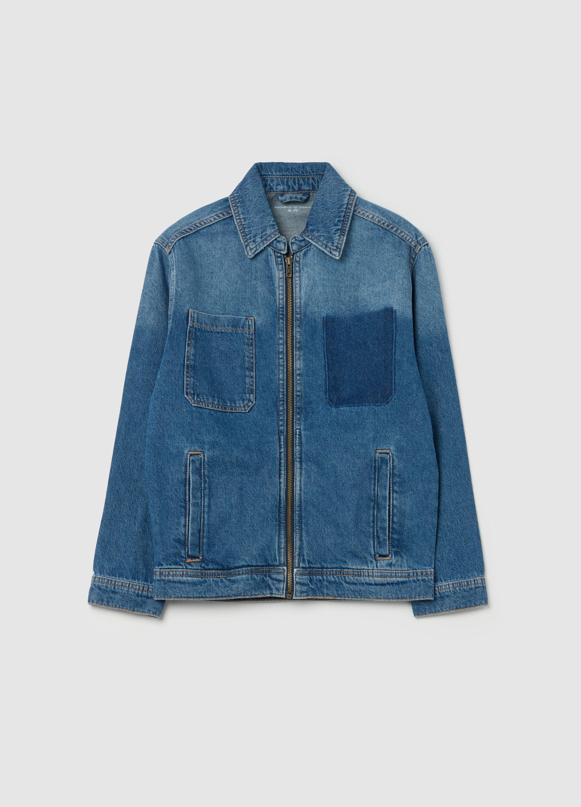 Giacca full-zip in denim