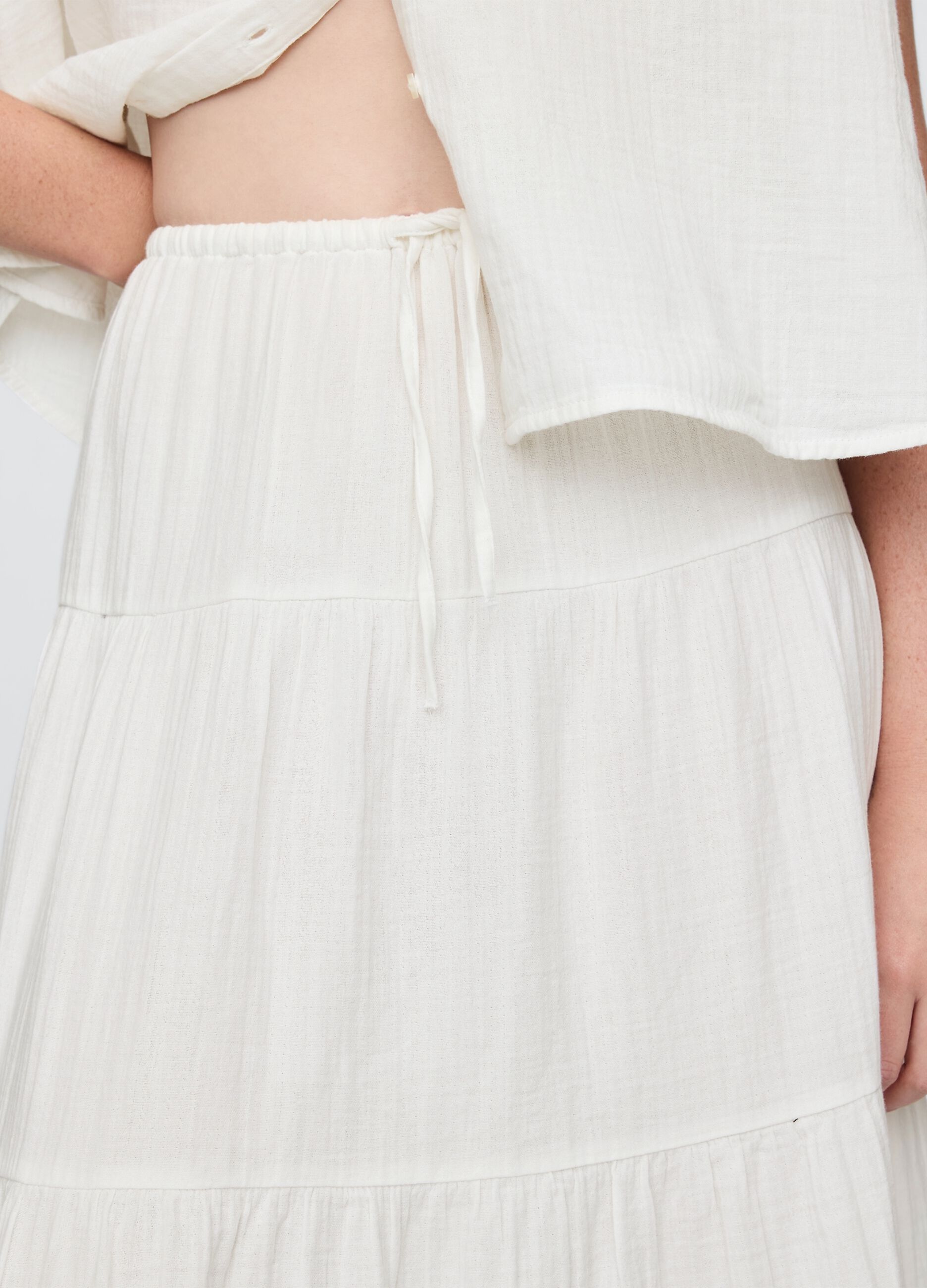 White set with top and tiered long skirt