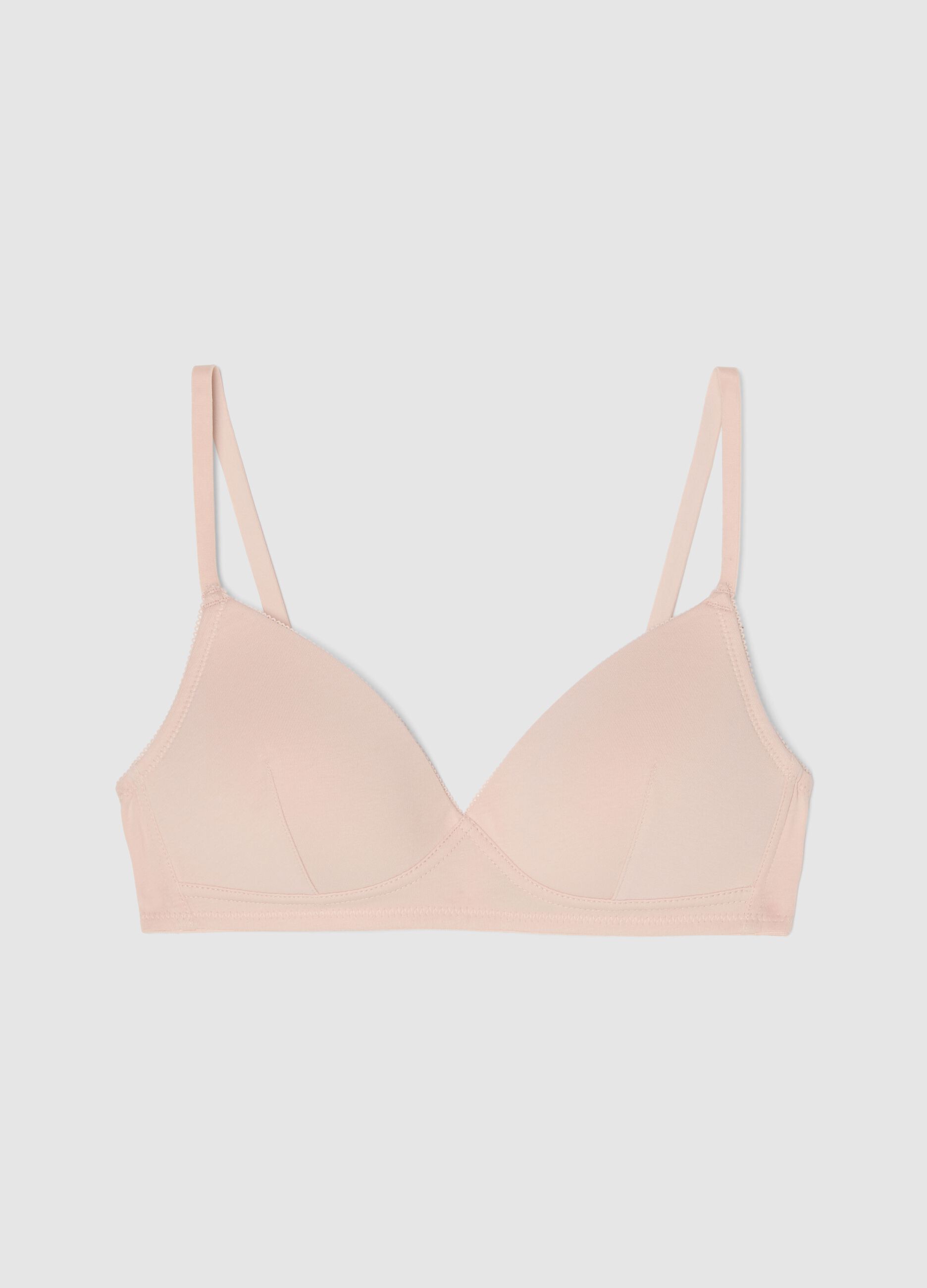 Reggiseno imbottito in cotone elasticizzato rosa