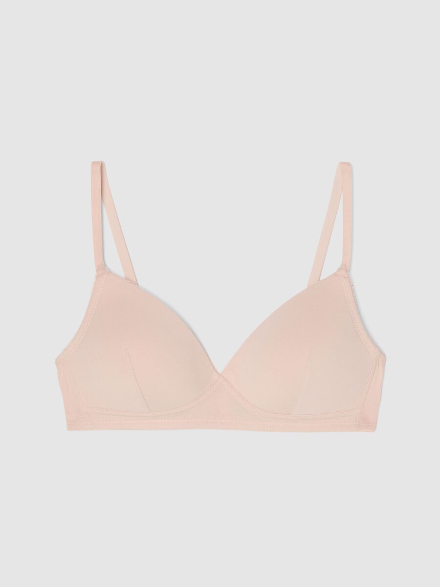 Reggiseno imbottito in cotone elasticizzato rosa_0
