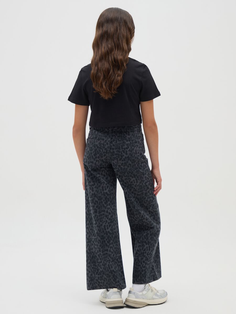 Girls' multicolour pure cotton wide leg trousers_2