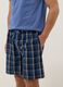 Regular fit short blue checked pure cotton pyjamas_3