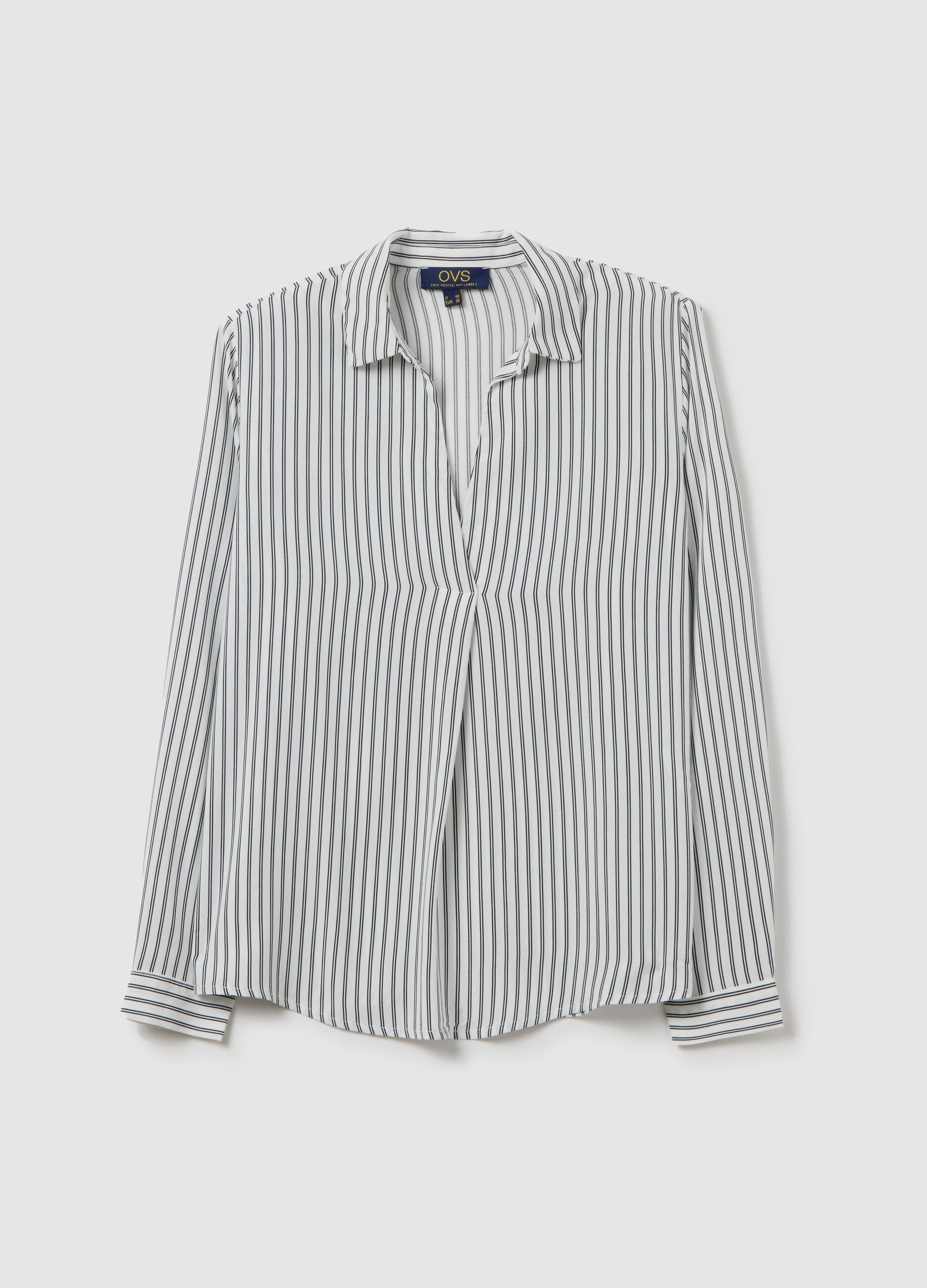 White striped viscose shirt