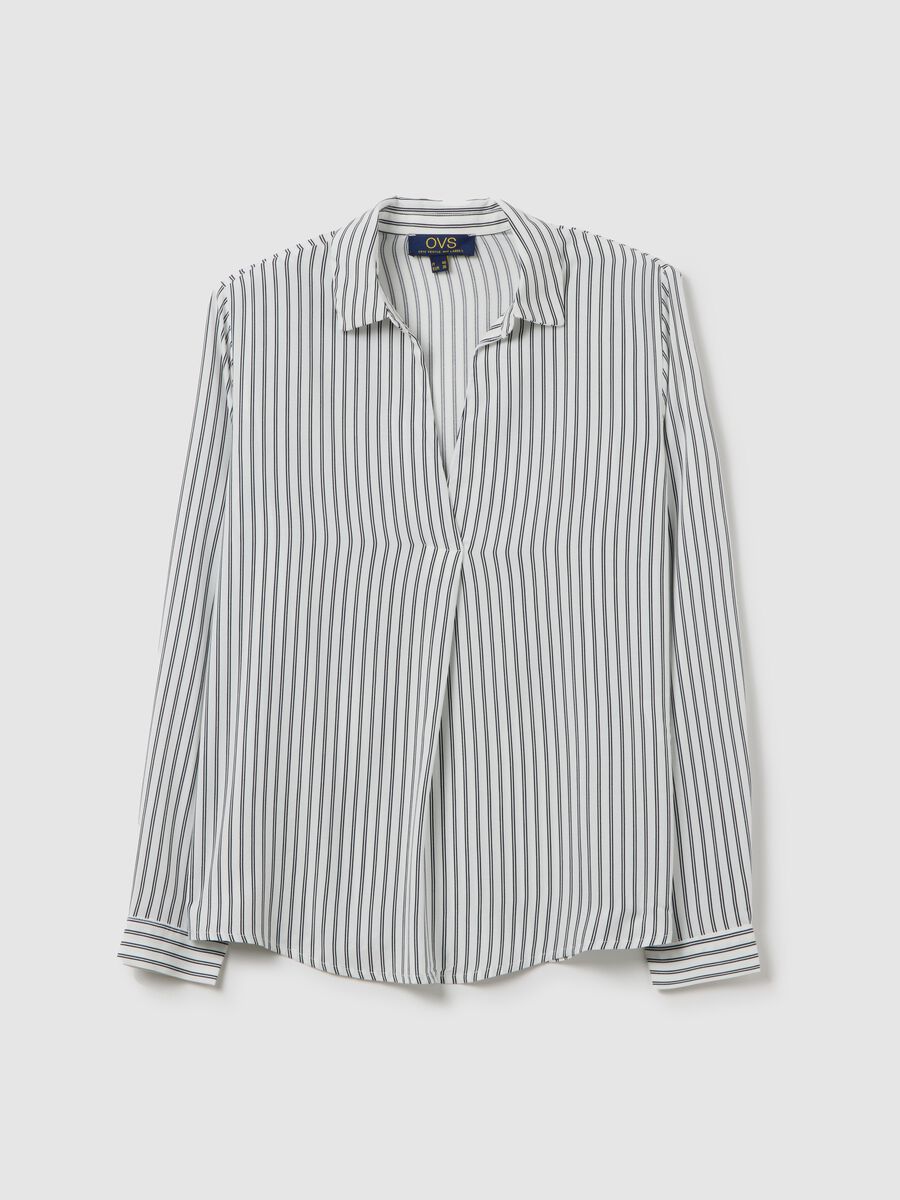 White striped viscose shirt_4