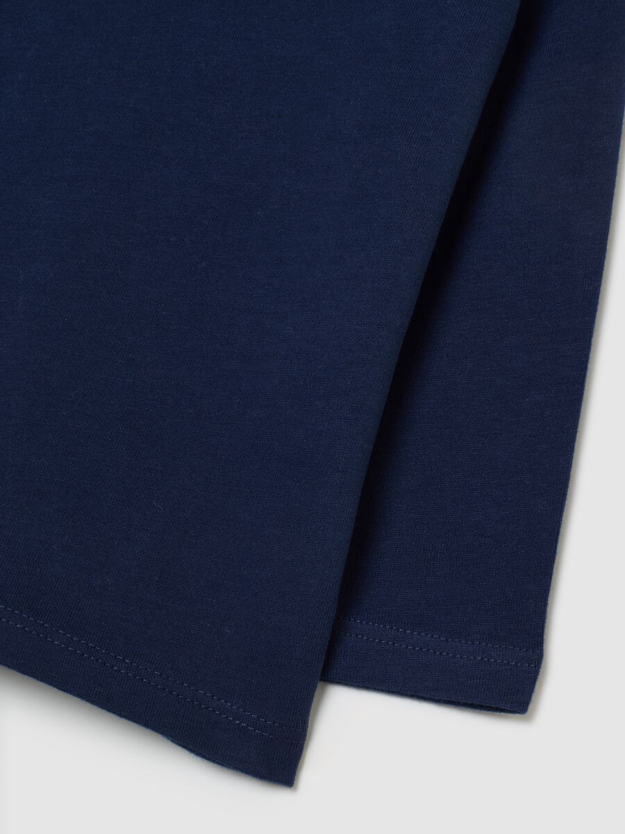 Blue turtleneck cotton jumper for boys with regular fit_3