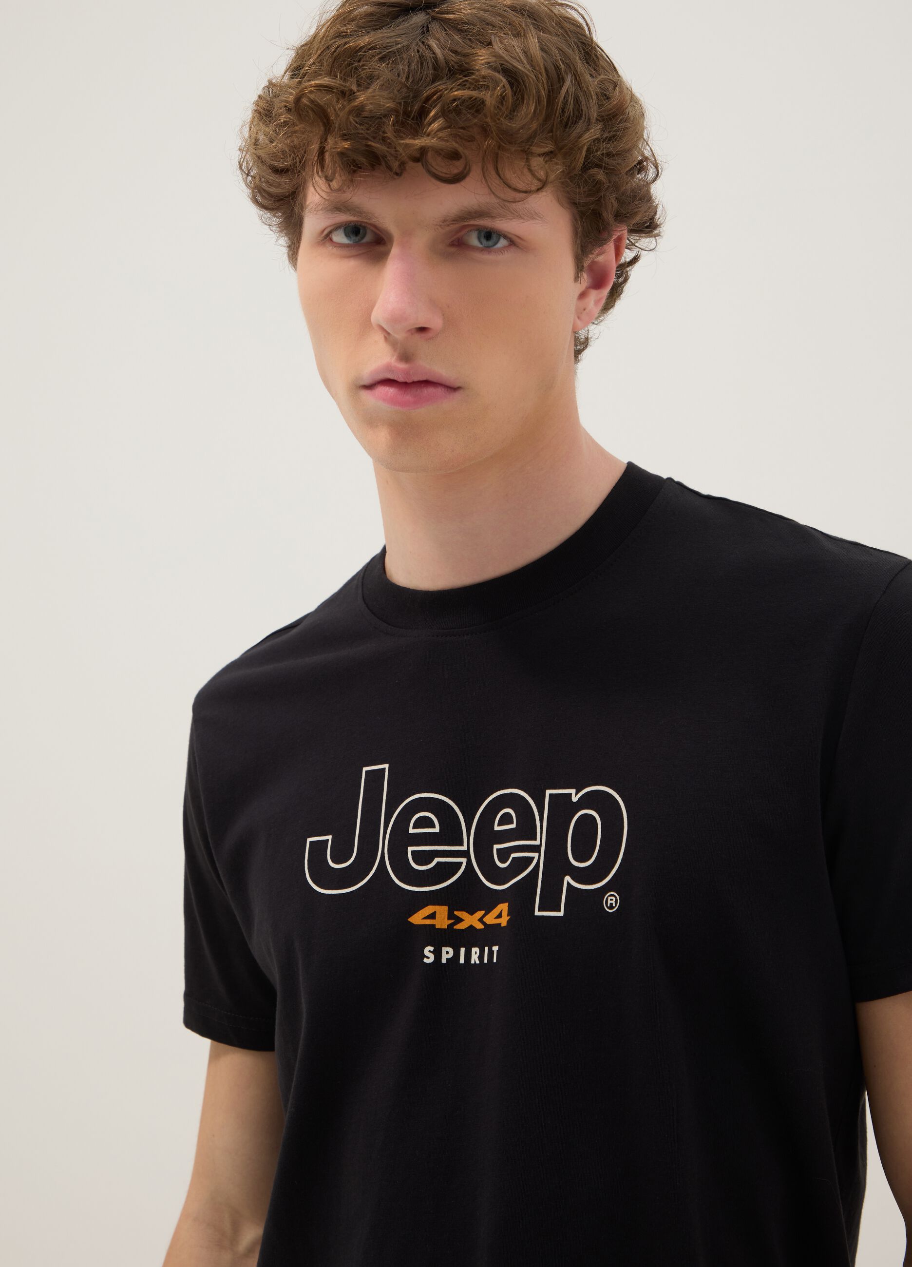 Black pure cotton regular fit t-shirt with print