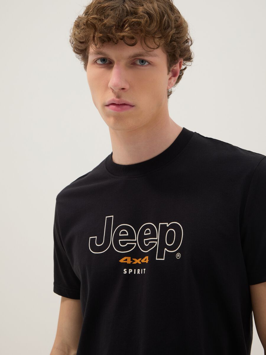 Black pure cotton regular fit t-shirt with print_3