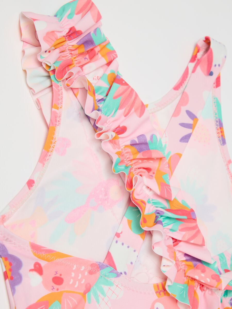 Costume intero da bambina in tessuto elasticizzato multicolor_2