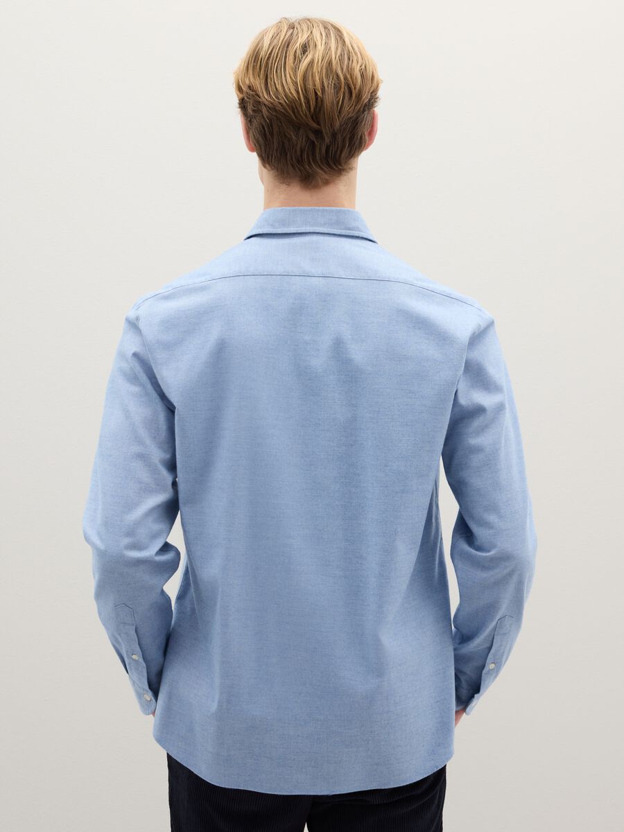 Blue shirt in cotton-wool blend regular fit_2