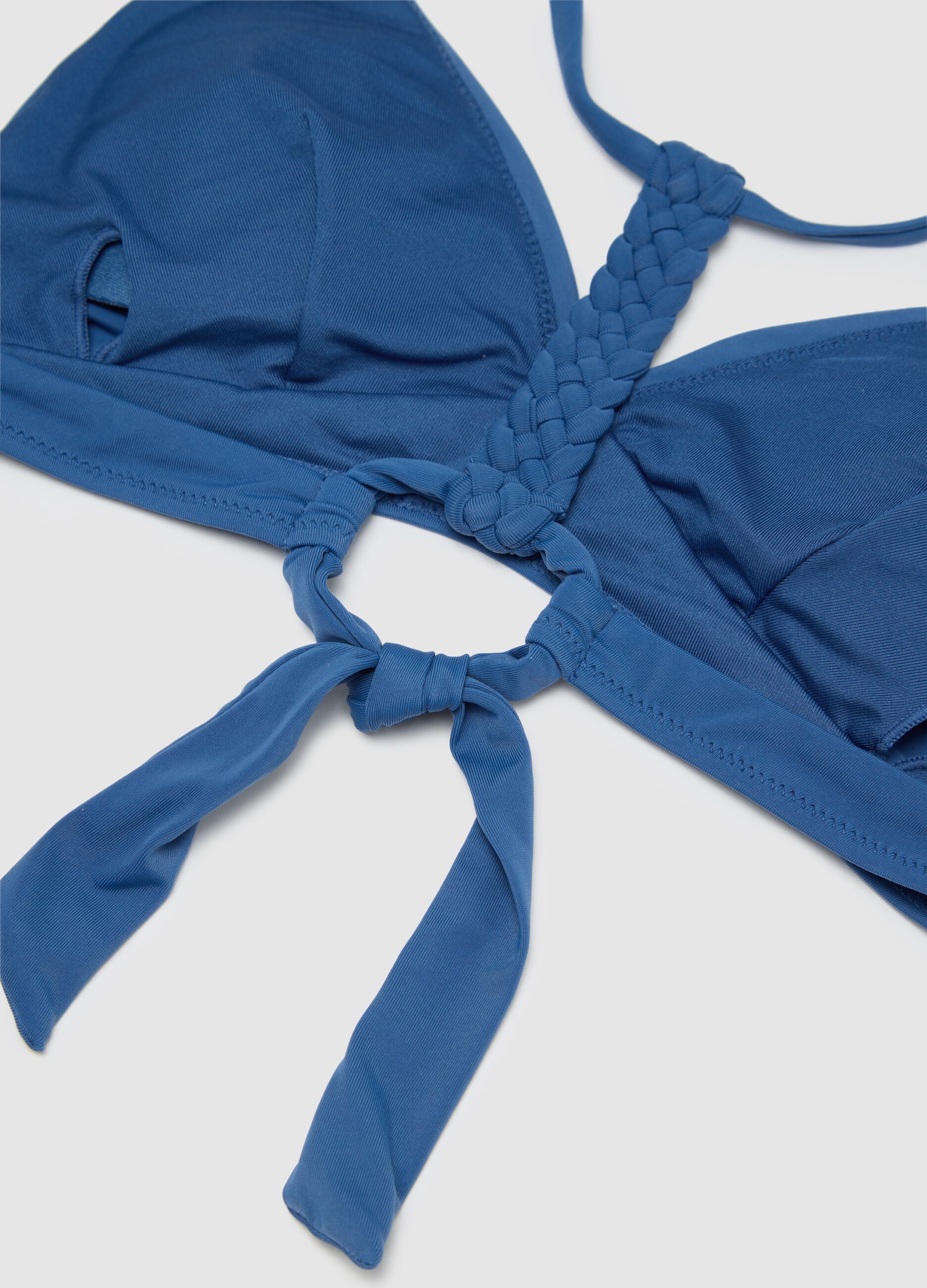 Women's blue blend bikini with interlace