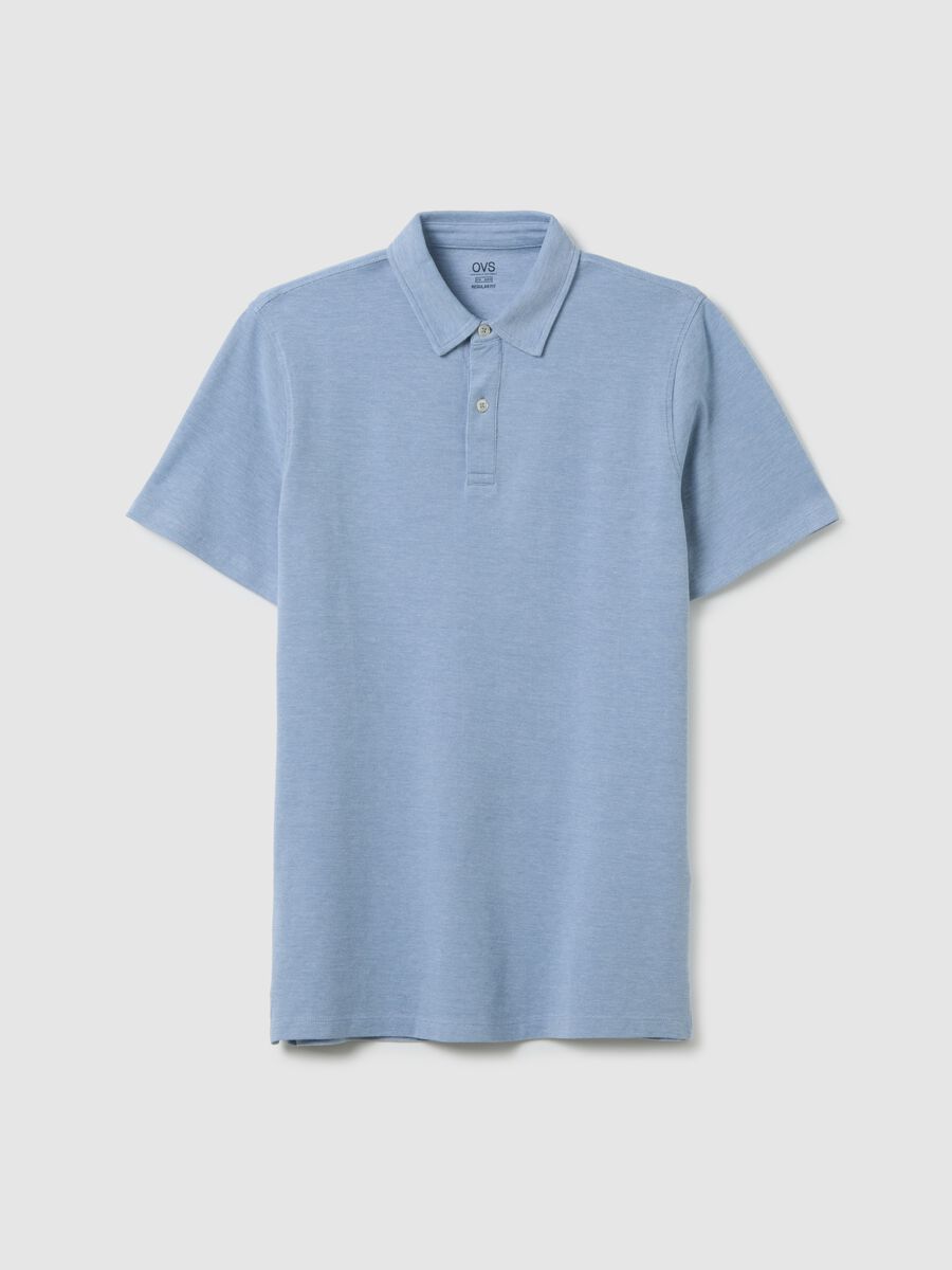 Men's Regular Fit Sky Blue Pure Cotton Polo Shirt_4