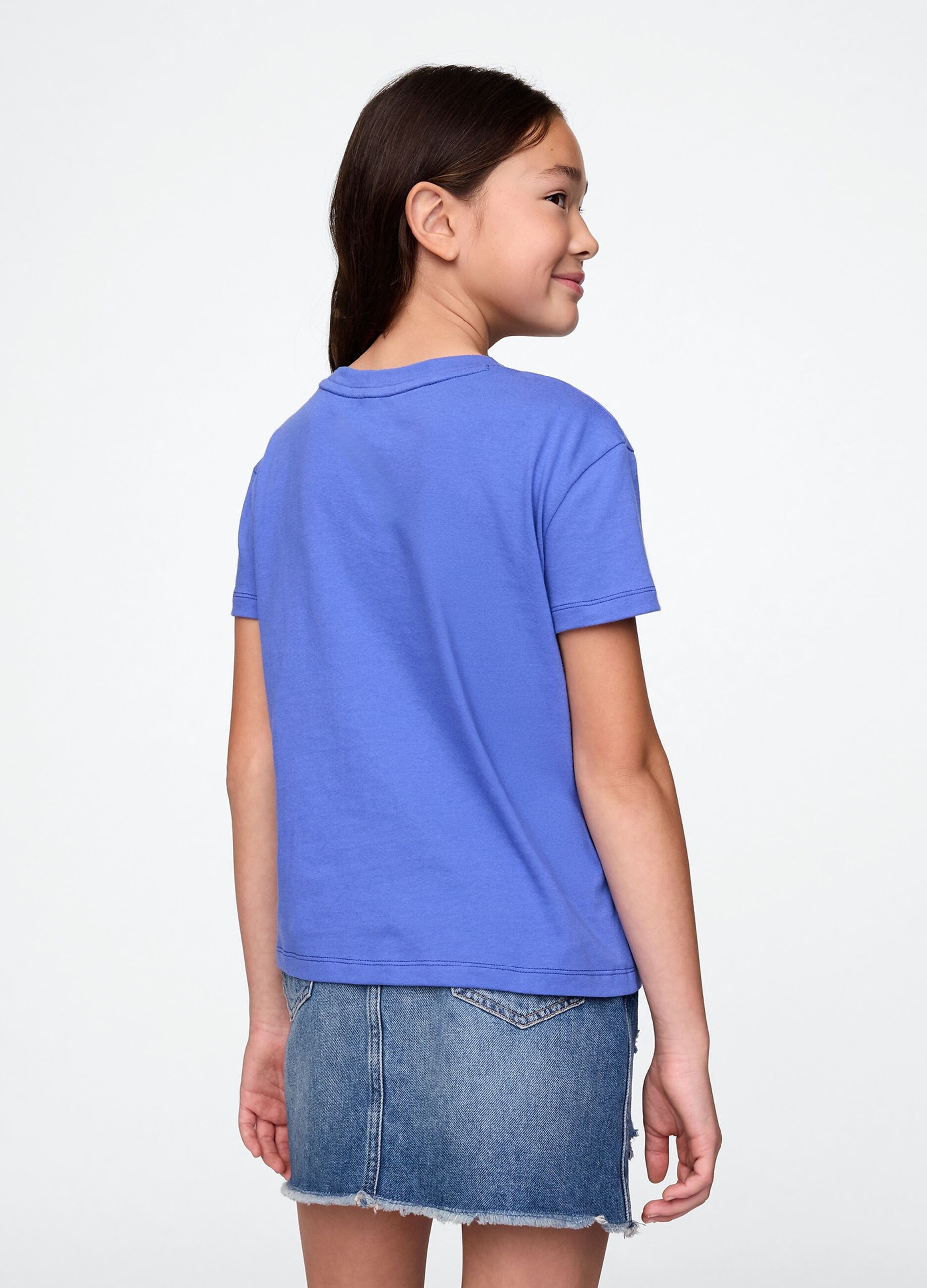 Blue short sleeve t-shirt with guitar print