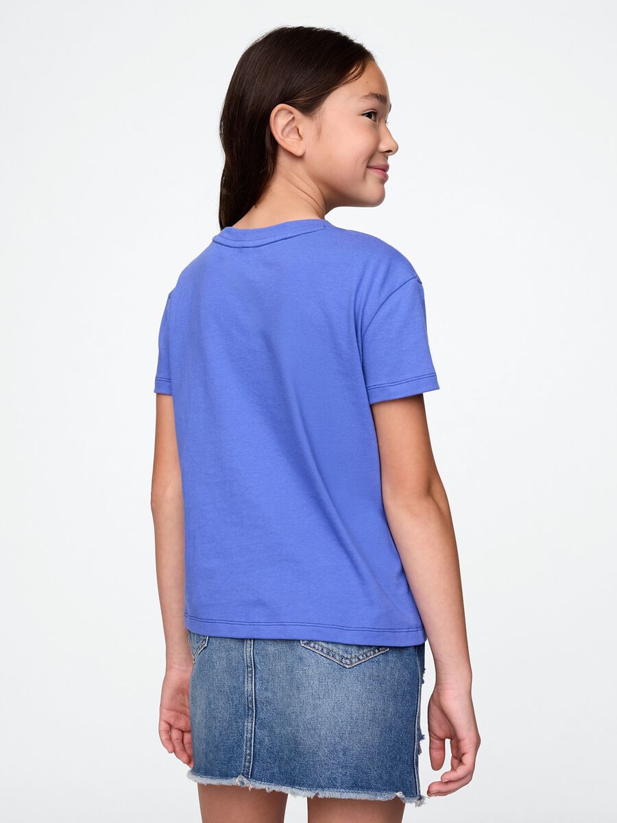 Blue short sleeve t-shirt with guitar print_1