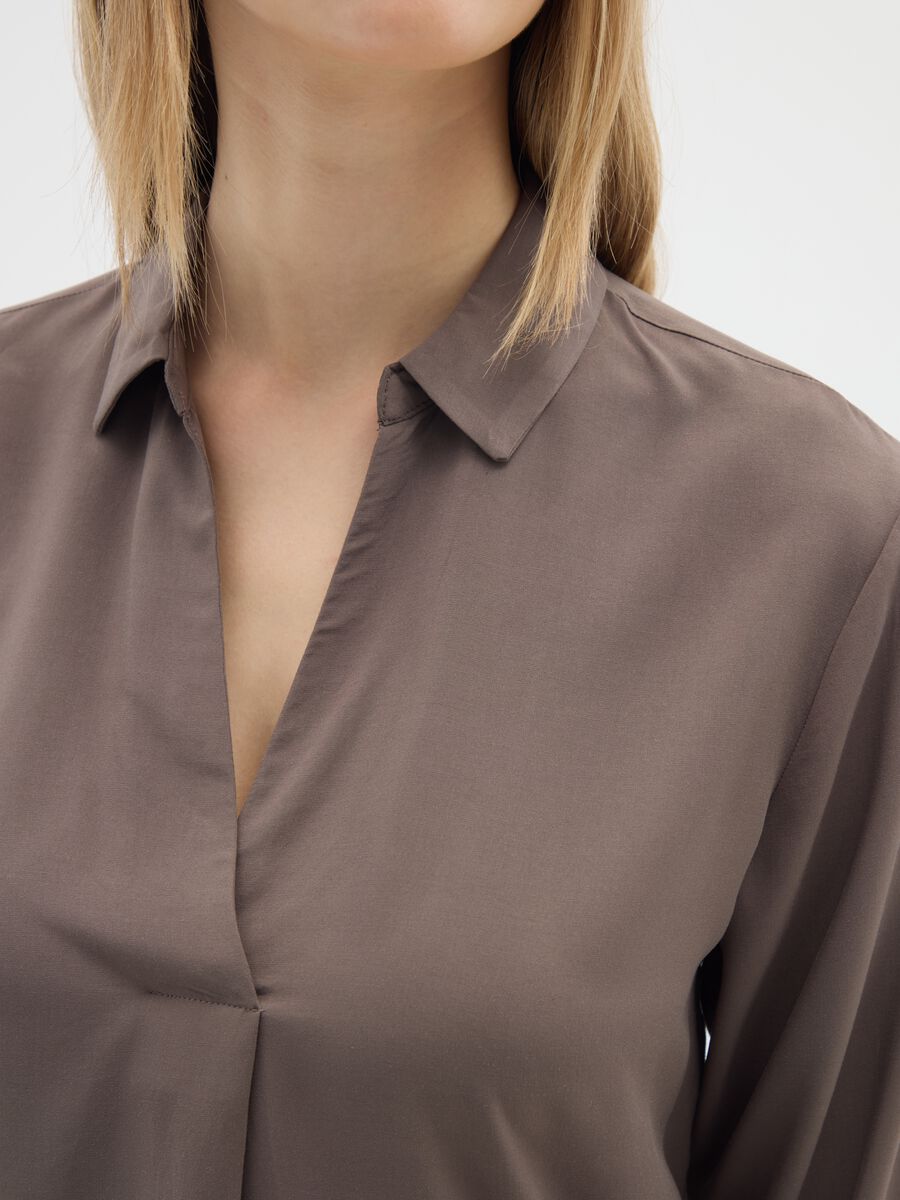 Camicia marrone in viscosa_3