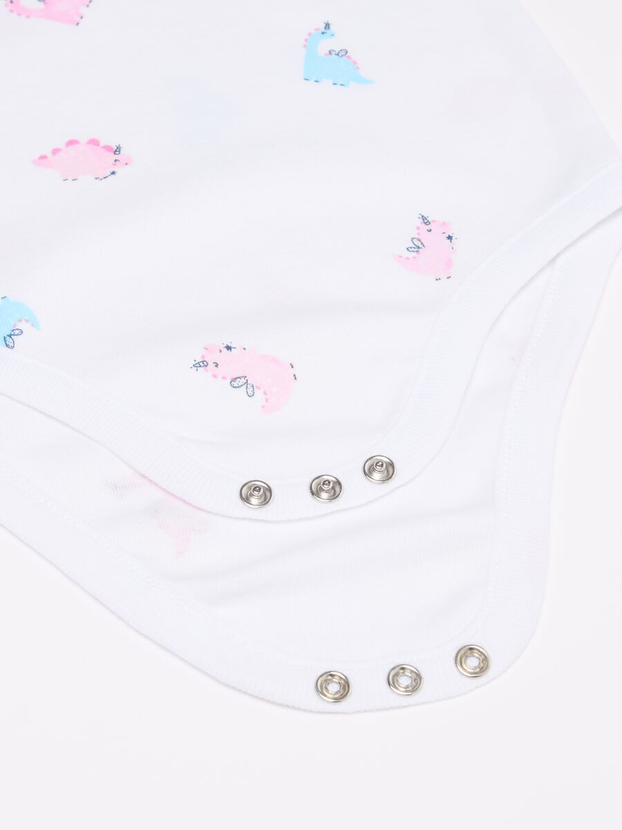Three-pack organic cotton bodysuits with short sleeves_3