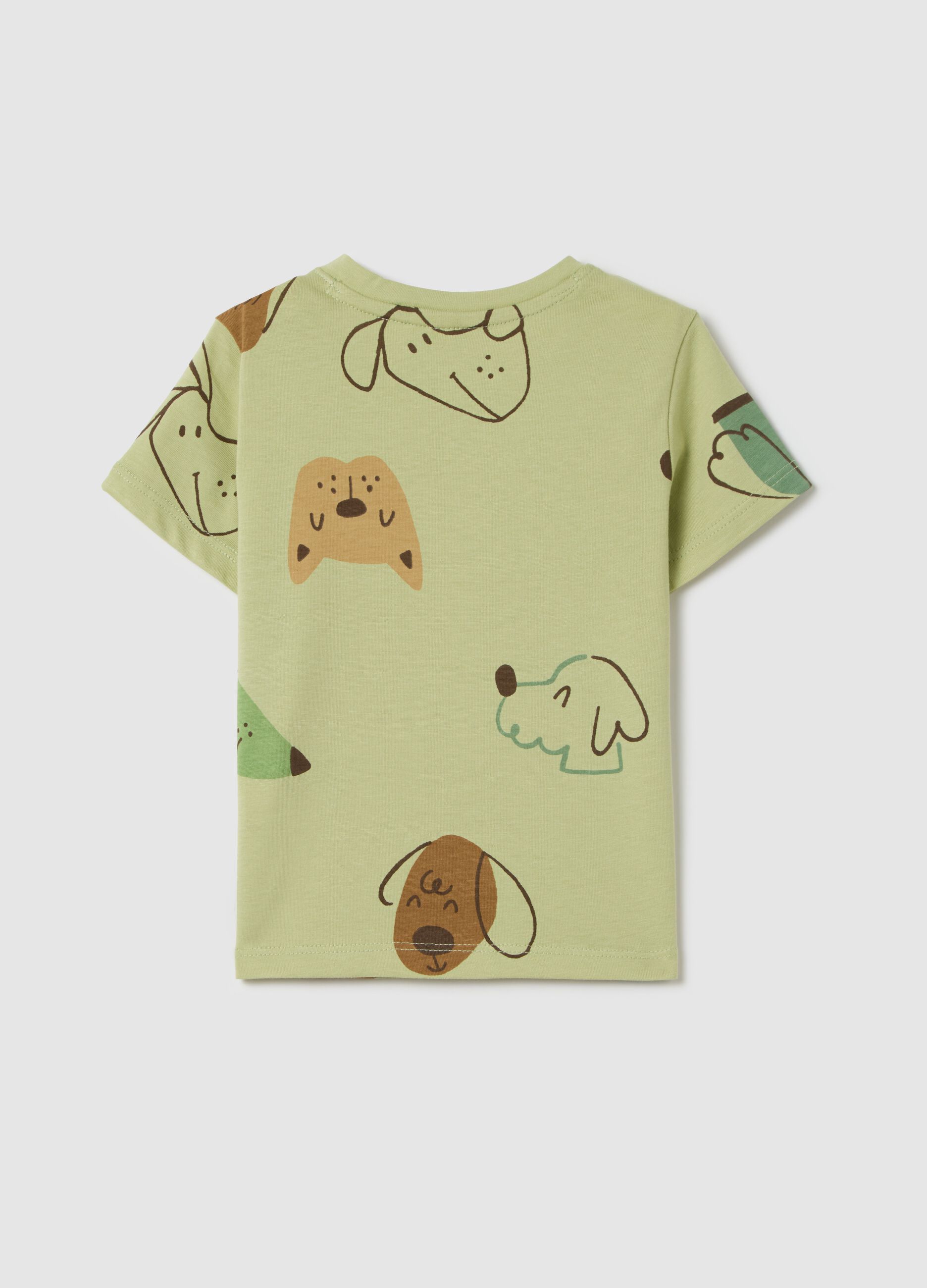 Cotton T-shirt with puppy print