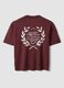 Red cropped pure cotton T-shirt with boxy-fit print_2