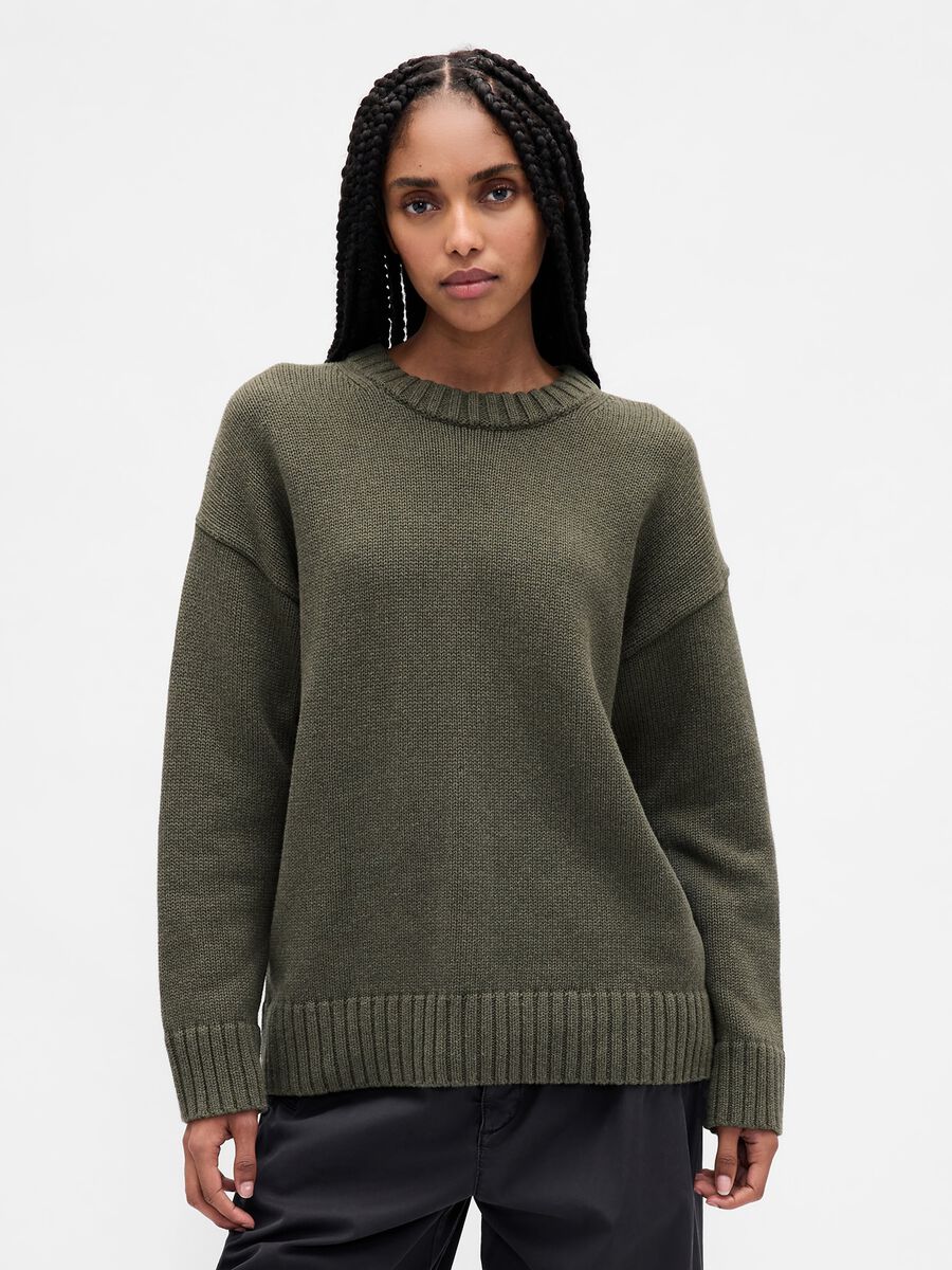 Maglione verde in cotone_0