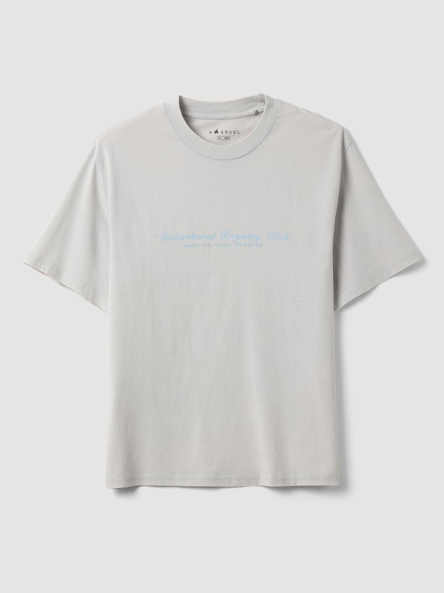 T-shirt grigia a maniche corte in puro cotone_5