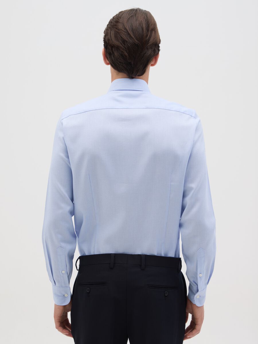 Men's Light Blue Pure Cotton Slim Fit Shirt_3