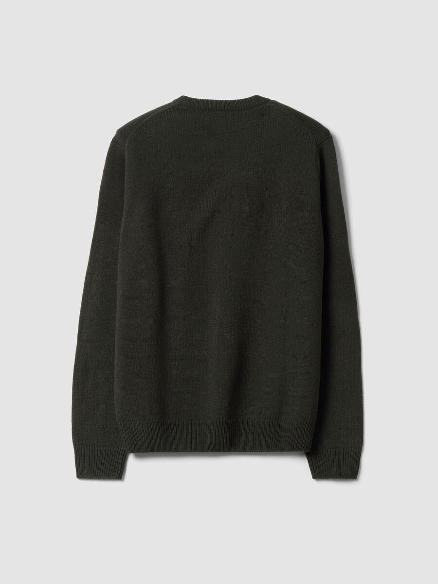 Maglia verde girocollo in jersey knit regular fit_2