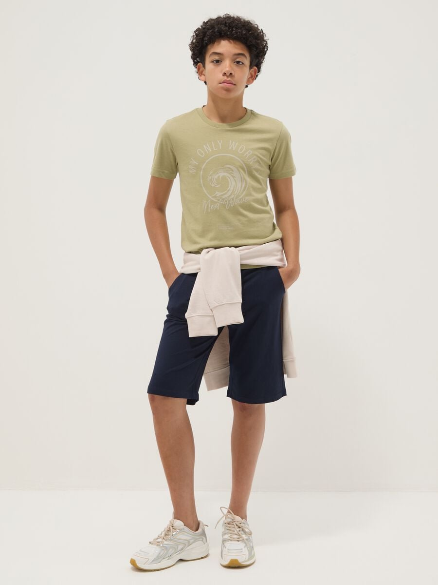 Boys&rsquo; blue pure cotton comfort-fit shorts_0