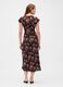 Brown pure viscose dress with floral print_2