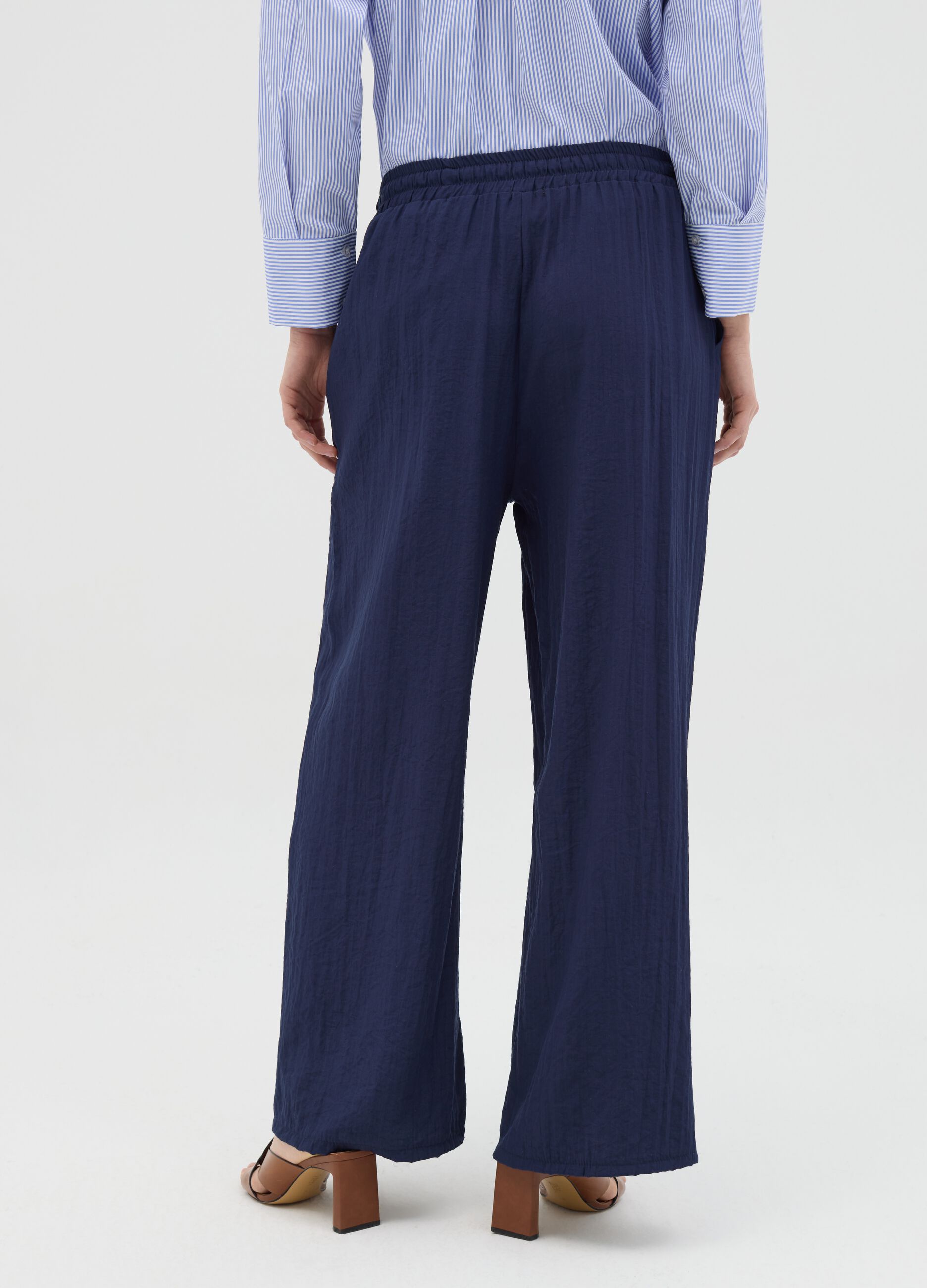 Blue wide-leg trousers