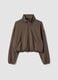 Full-zip verde corta in tessuto soft-touch con collo rialzato ALTAVIA STUDIO_5