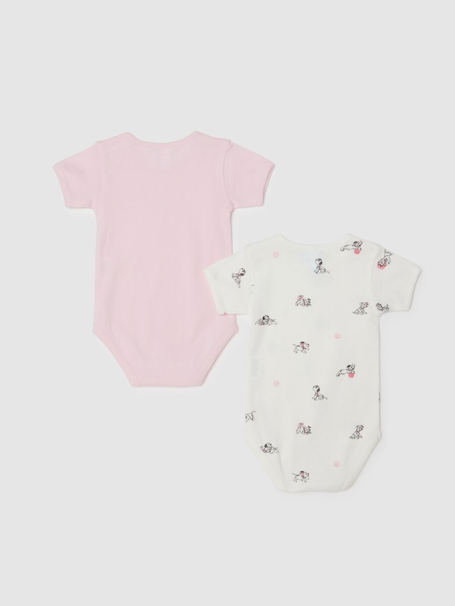 Multicolour baby girl's bodysuit twin pack in pure cotton with prints_1