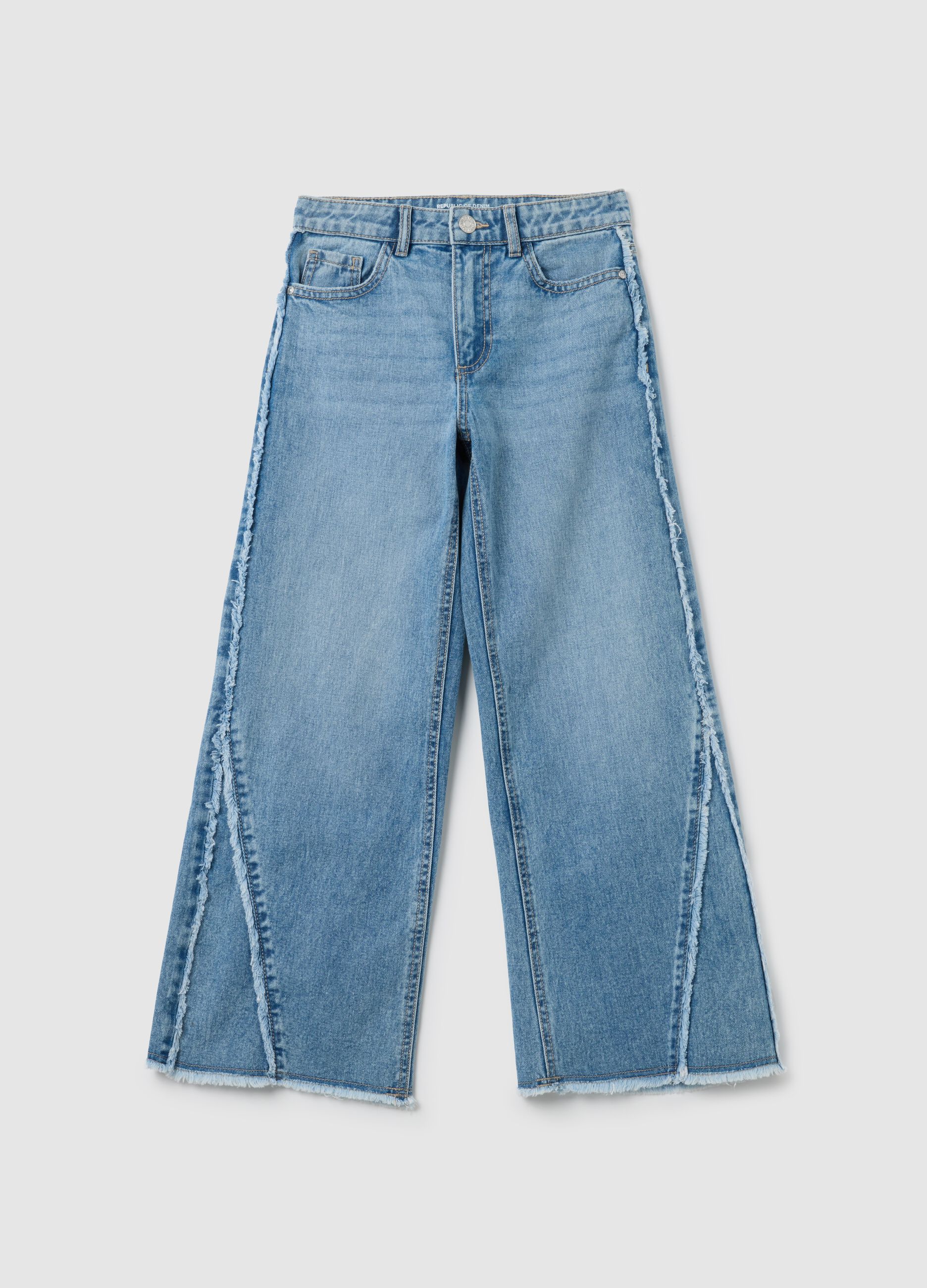 Girls' jeans in pure cotton denim regular fit