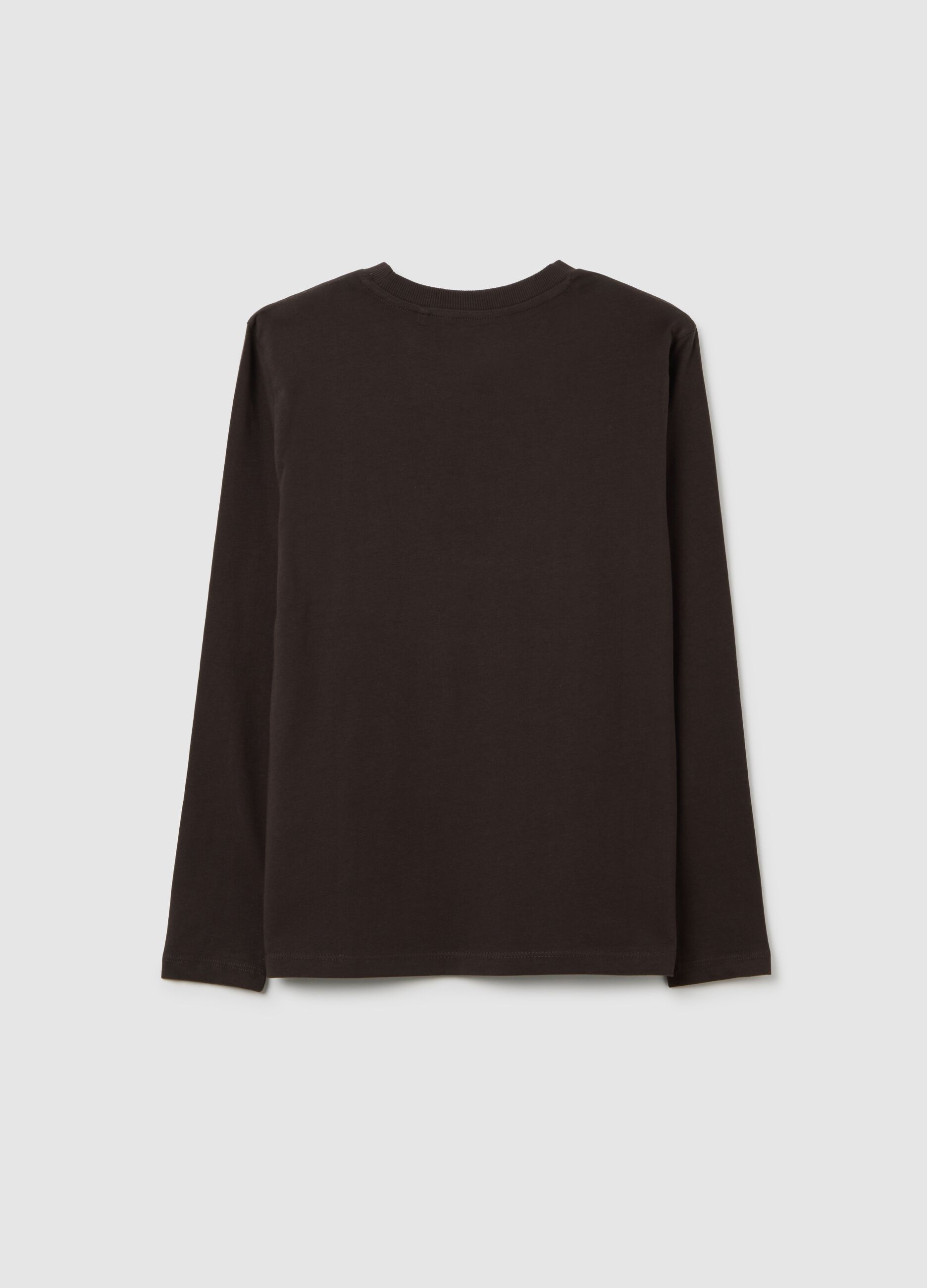 Boy's long sleeve black cotton T-shirt