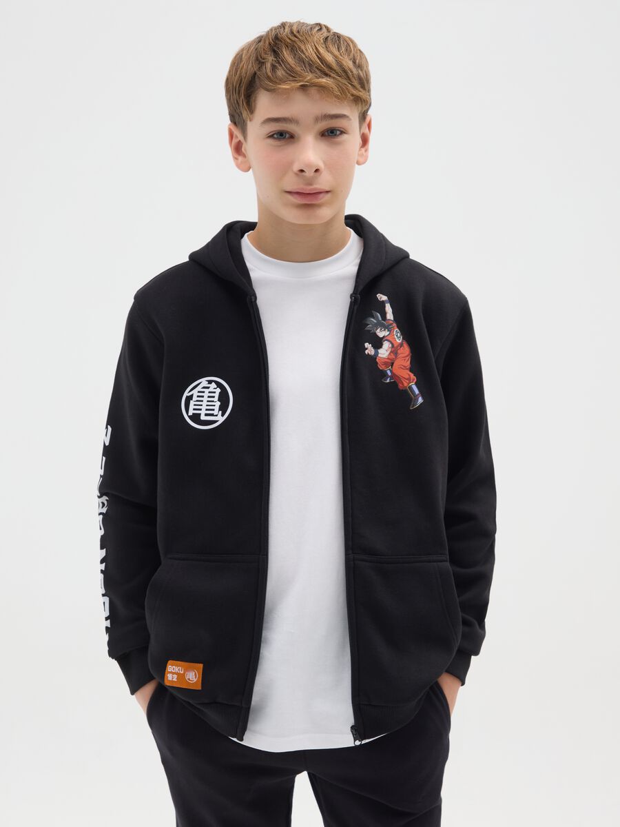 Children's black cotton blend sweatshirt, regular fit_0