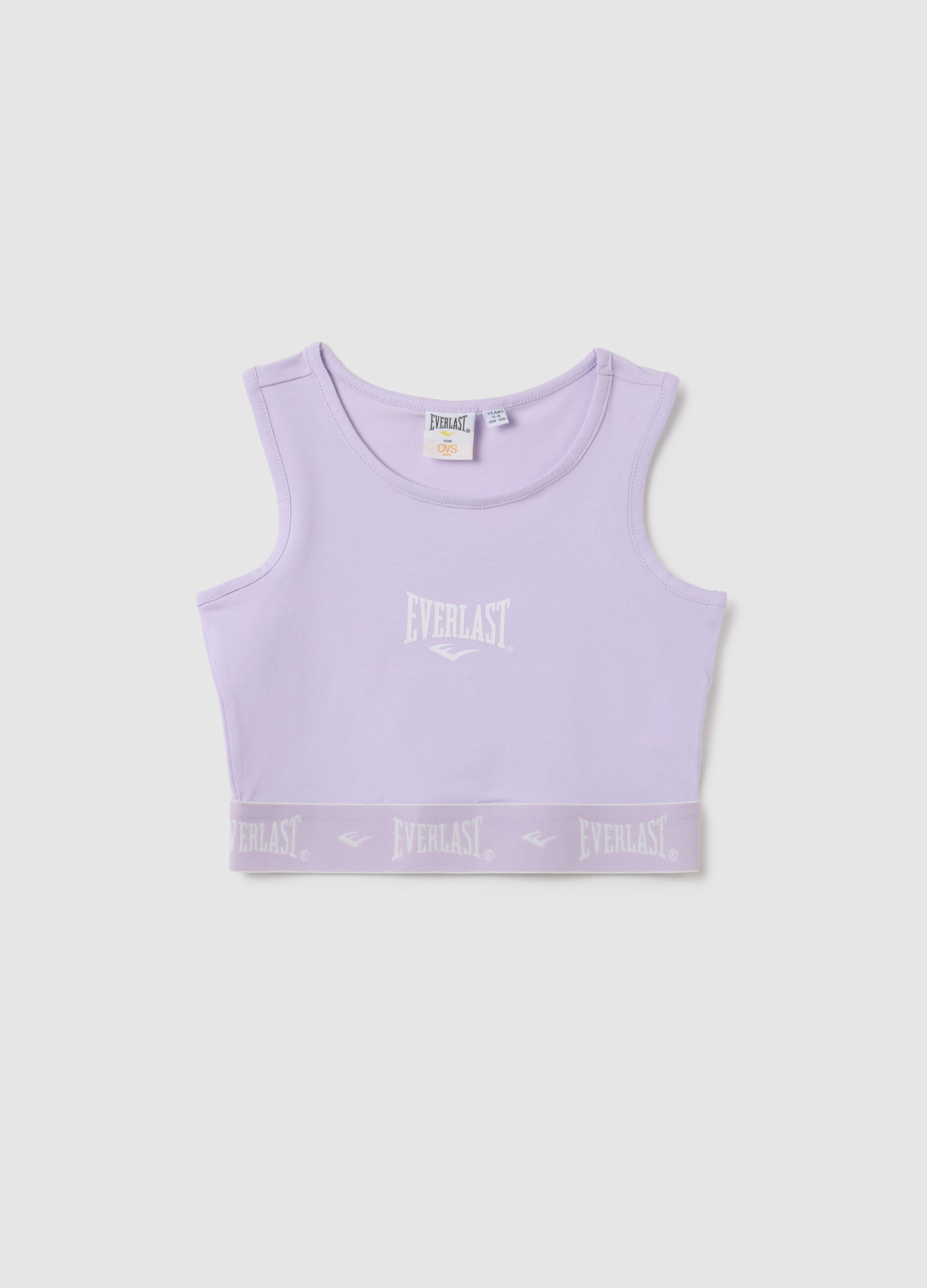 Girls' Purple Cotton Regular Fit Crop Top