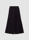 Pantaloni neri wide leg in puro cotone_0