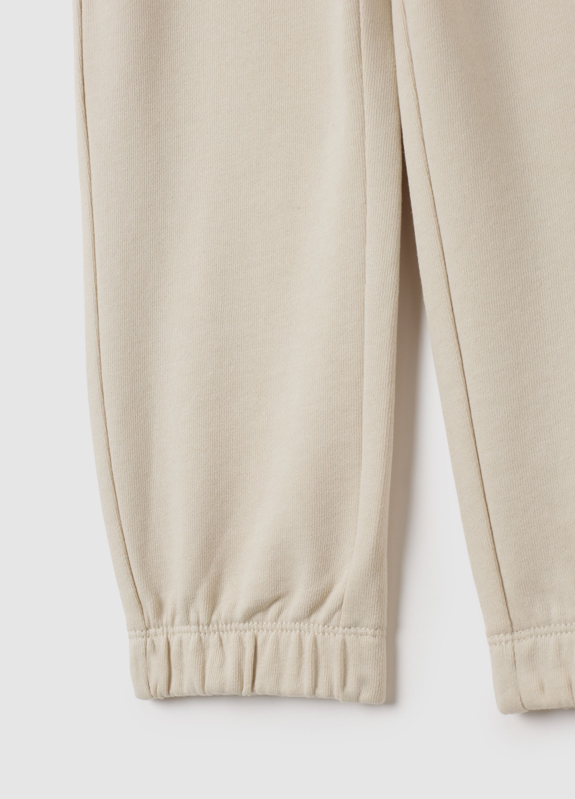 Pantaloni da bambino in puro cotone beige regular fit