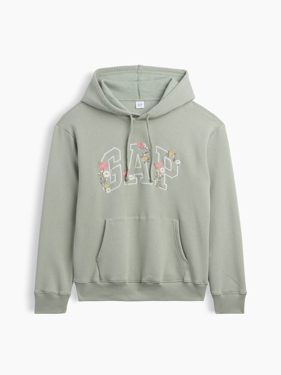 Green cotton-blend hoodie with embroidered GAP logo_3