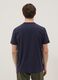 T-shirt blu in puro cotone con stampa frontale regular fit_3